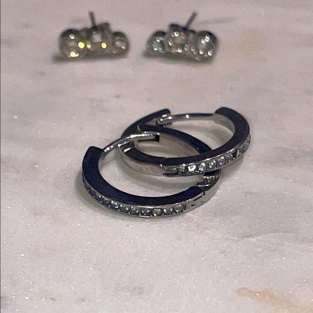 Avon Stainless Steel Earring Set